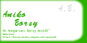 aniko borsy business card